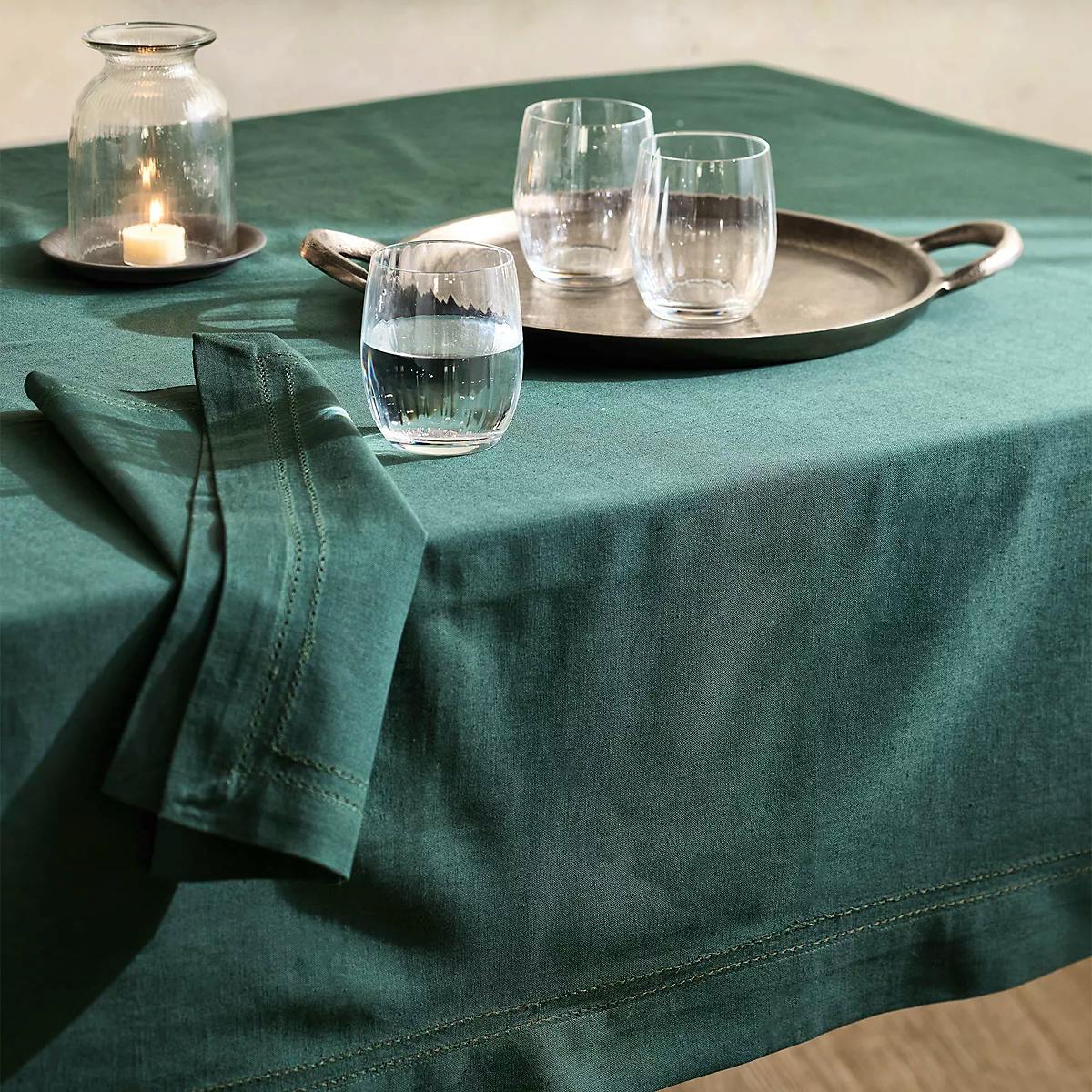 The White Company Fir Green Tablecloth, £80