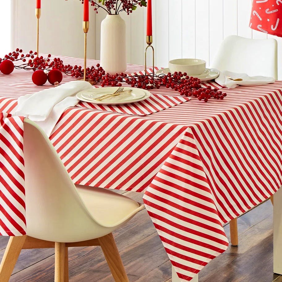 Wayfair Christmas Candy Cane Tablecloth, £16
