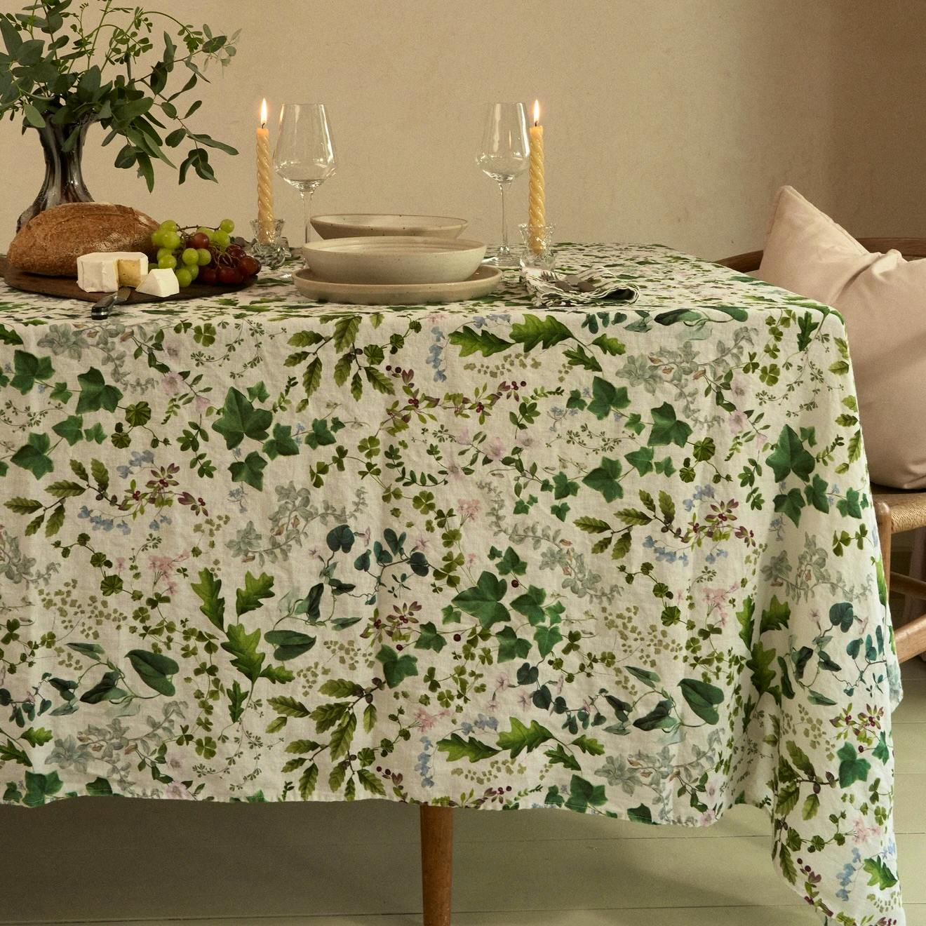 Holly & Co Winter Wildflowers Linen Tablecloth, £133.78