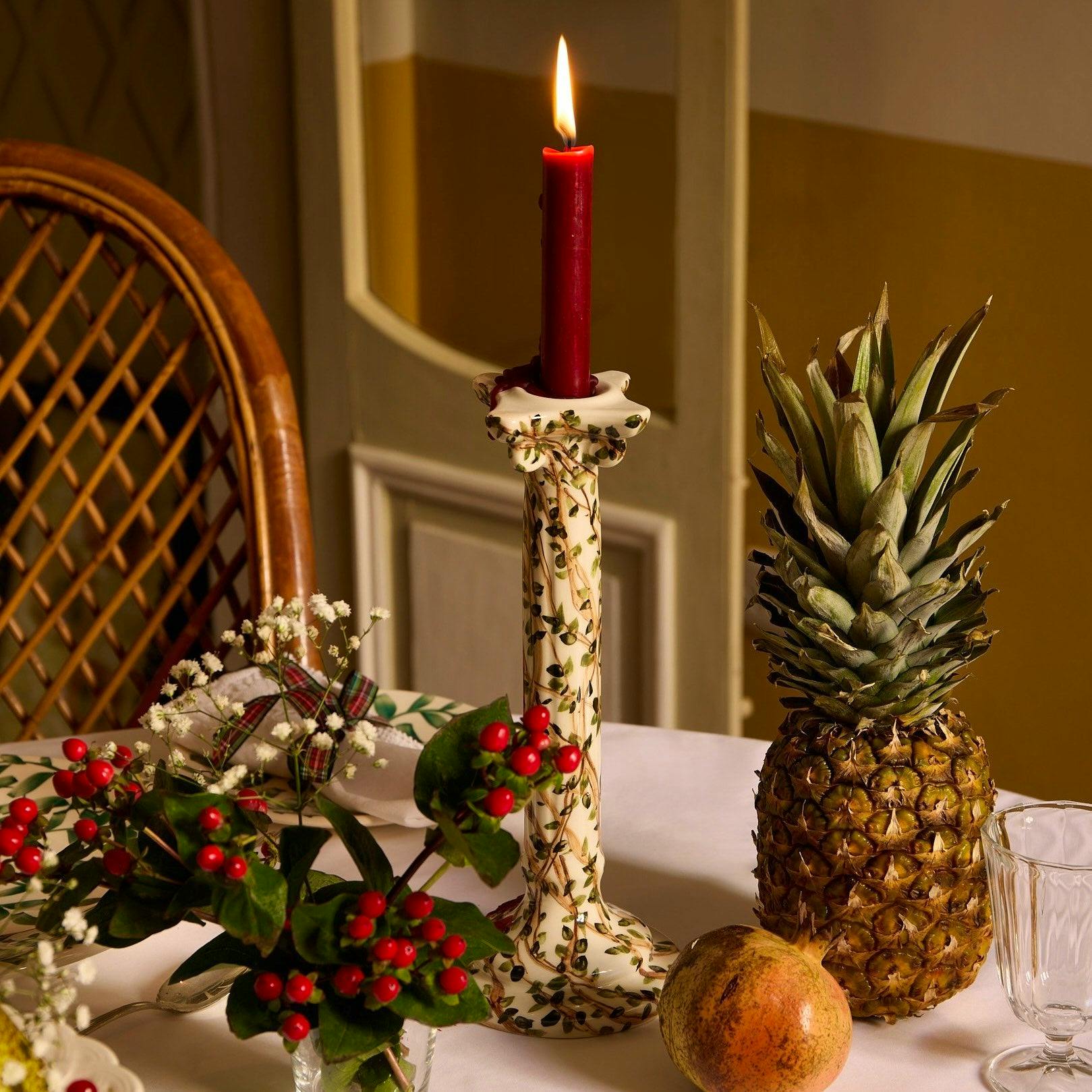 Villa Bologna Pottery Vine Colonna Classical Candlestick, £60