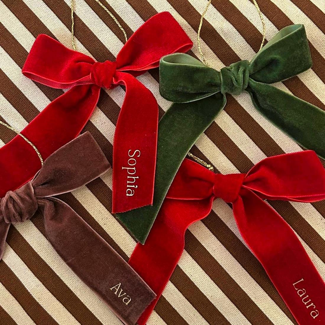 Etsy Personalised Velvet Christmas Velvet Bows, £1.95