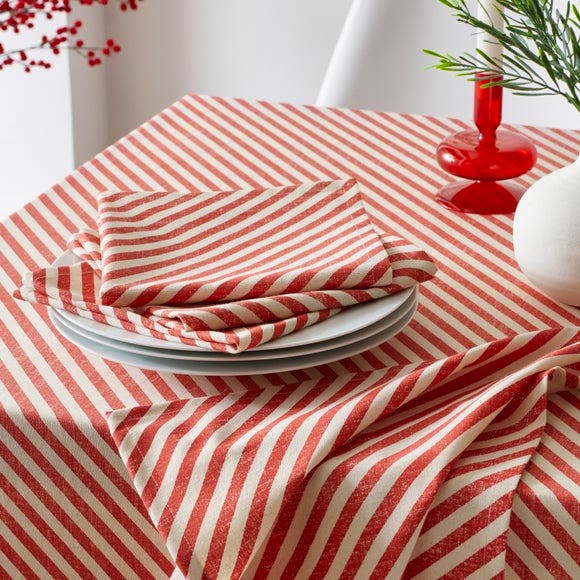 Dunelm Candy Cane Stripe Napkins, Set Of 4, £6