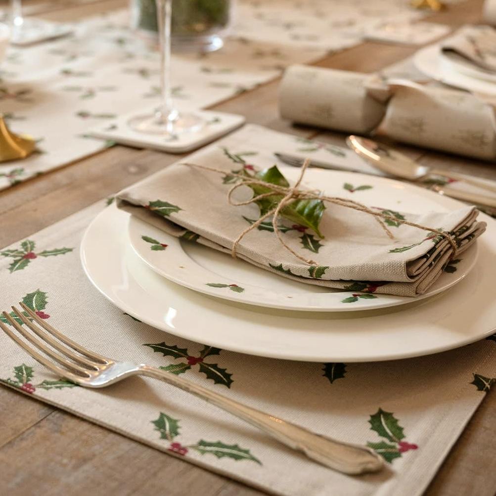 Sophie Allport Holly & Berry Napkins (Set Of 4), £14.70