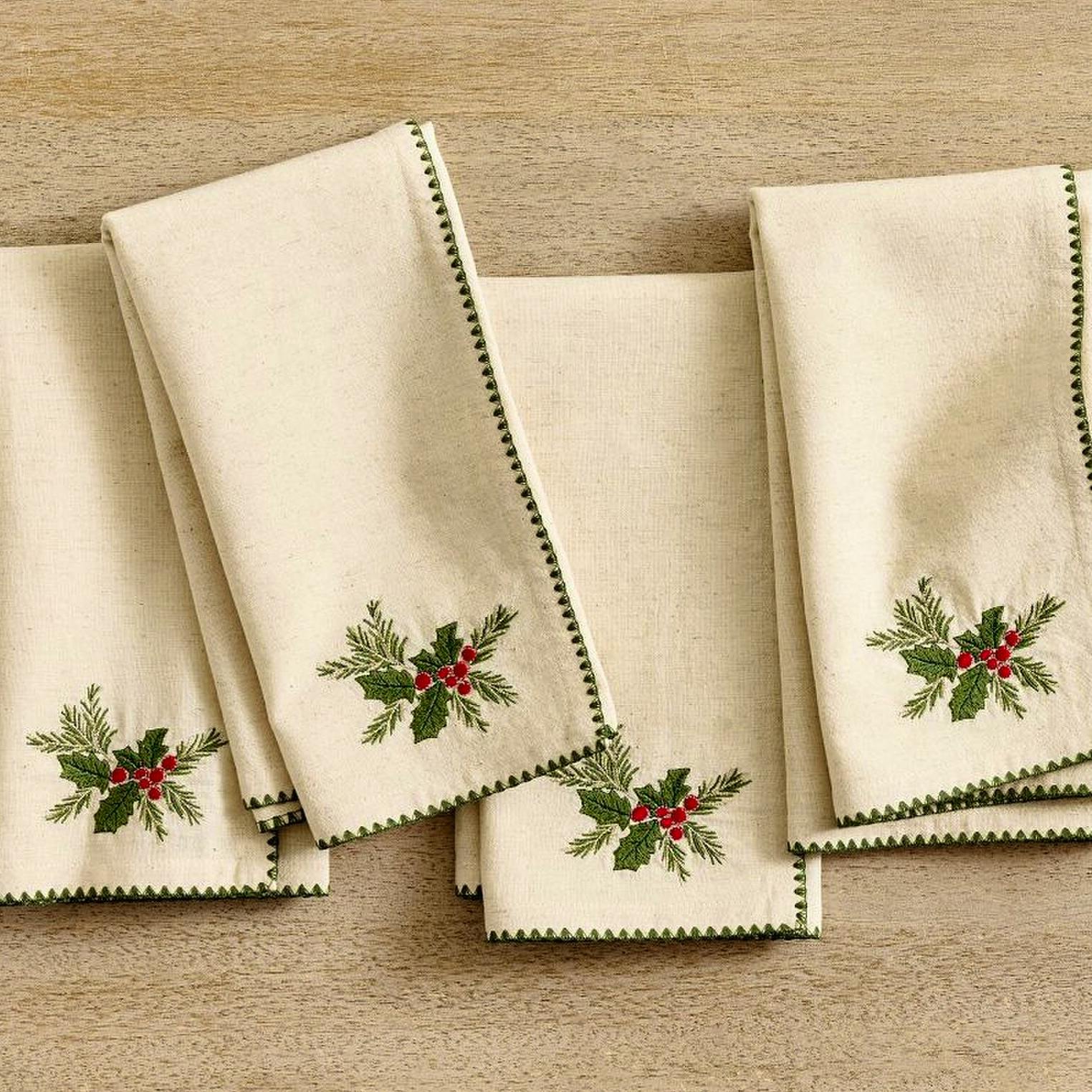 Sharland England Christmas Holly Napkin Rings (Set Of 4), £45