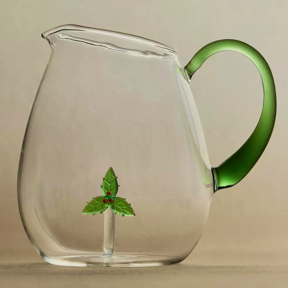 Zara Home Borosilicate Glass Jug Christmas Holly, £29.99