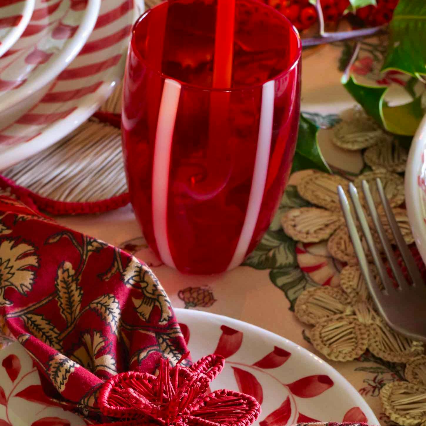 Villa Bologna Pottery Red Gessato Tumbler, £22