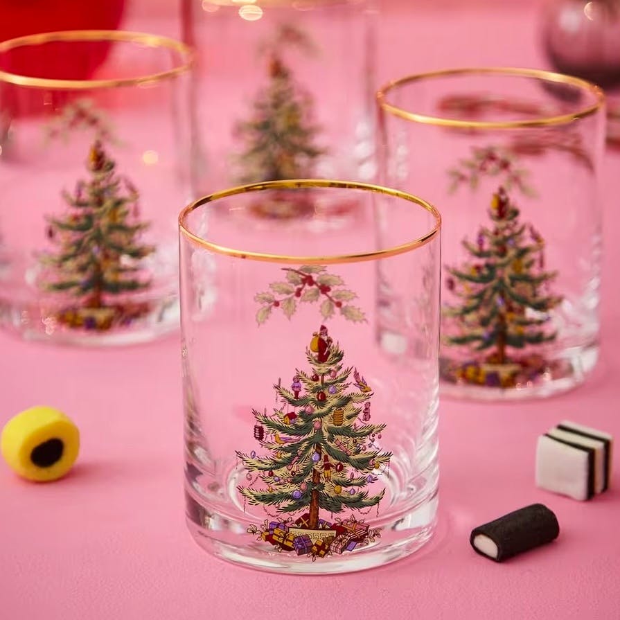 Liberty Spode, Christmas Tree Lowball Glasses, Set Of 4, £28