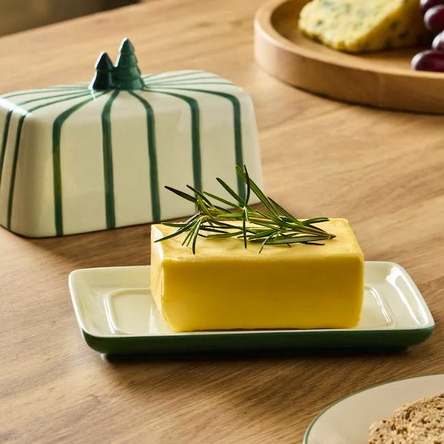 Next Green Christmas Tree Butter Dish, £16