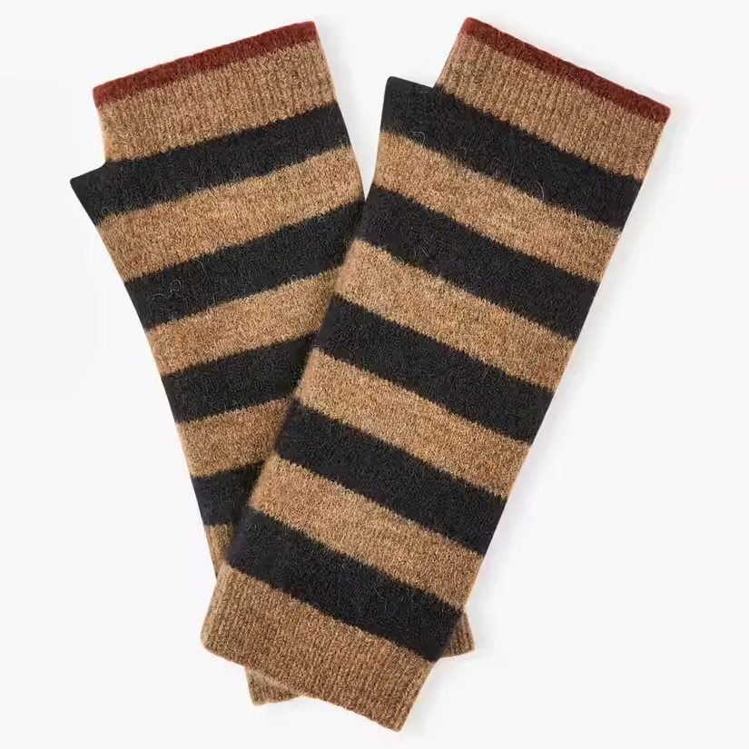 Brora Alpaca Stripy Wristwarmers, £75