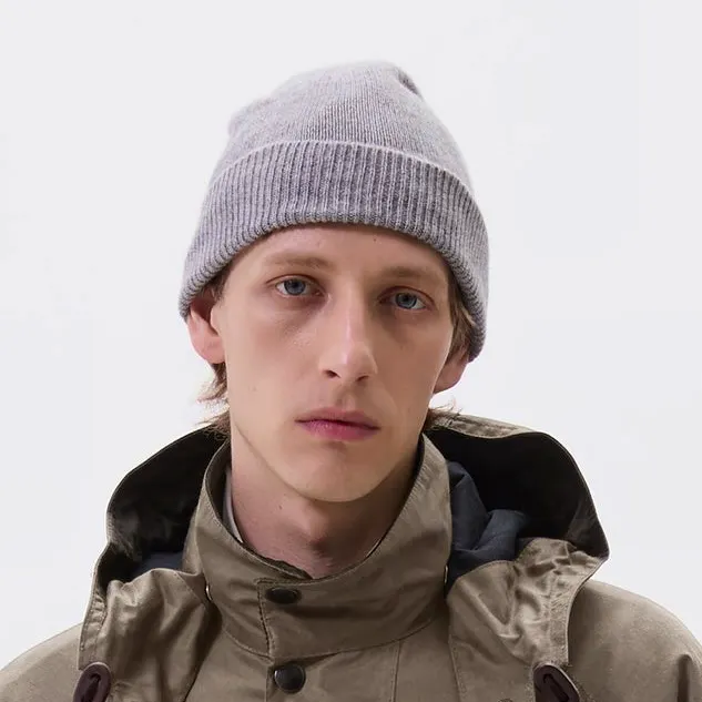 Margaret Howell Fine Gauge Beanie Recycled Cashmere Grey Melange, £95