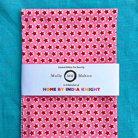 Molly Mahon Tuk Tuk Tea Towel Pink Red, £18