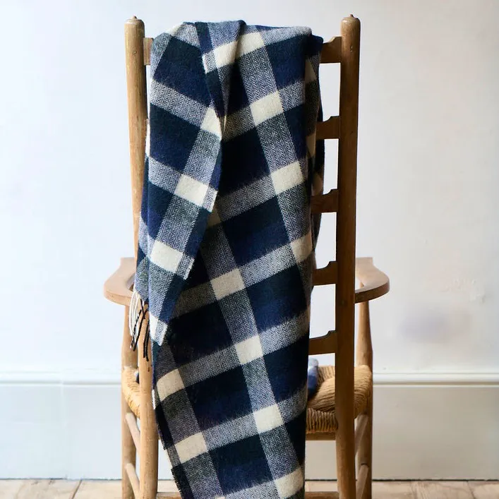 Freight Indigo Blue Lambswool Blanket, £115