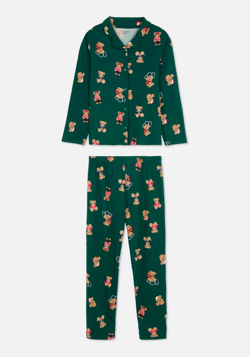 Primark Green Bear Christmas Pyjamas, £10