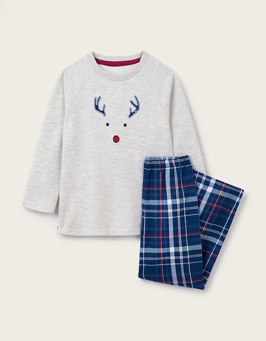The White Company Organic Cotton Relaxed Fit Jingles & Check Pyjamas, £34