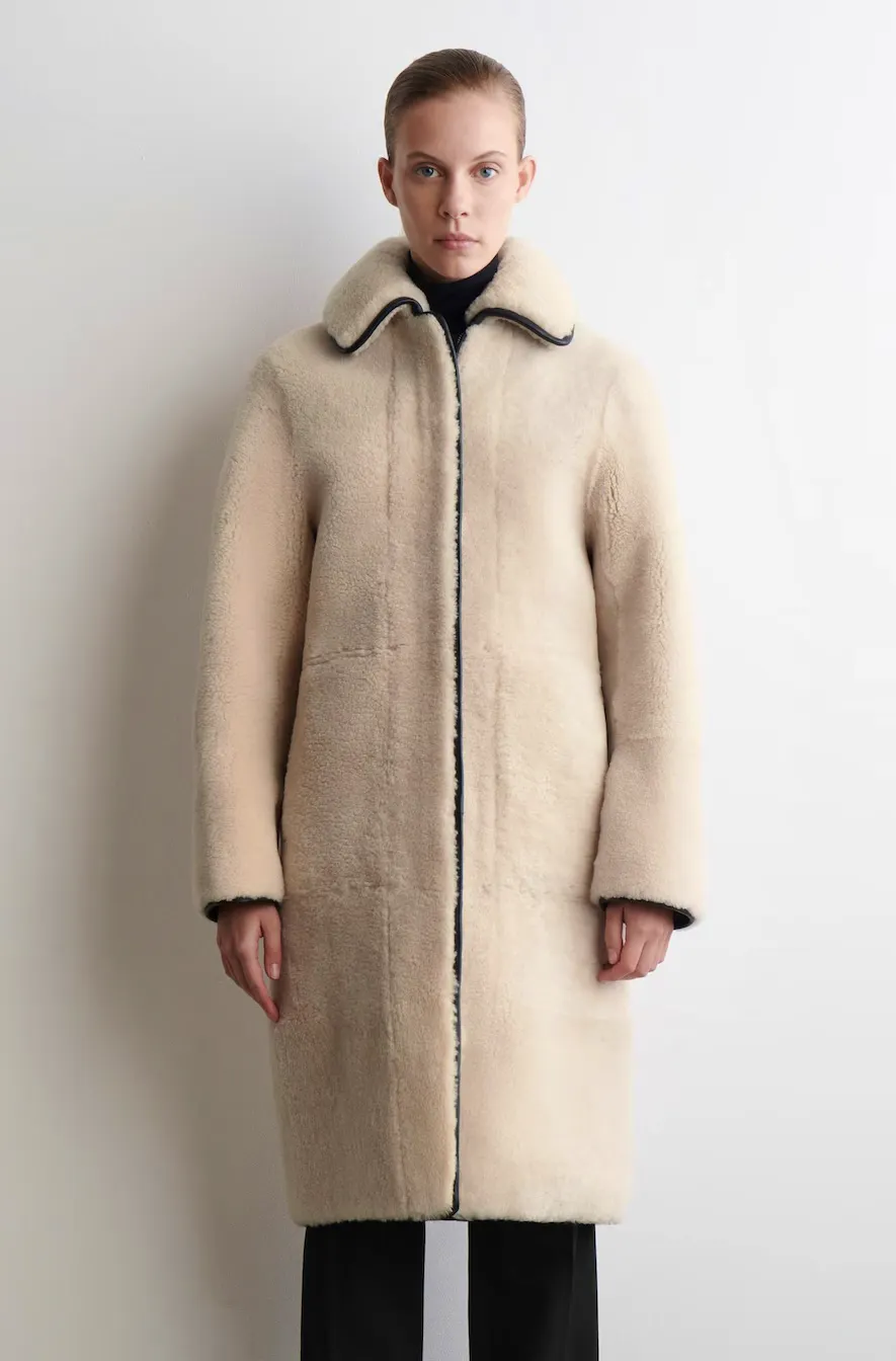 Cos Leather-Trimmed Shearling Long Coat, £1000