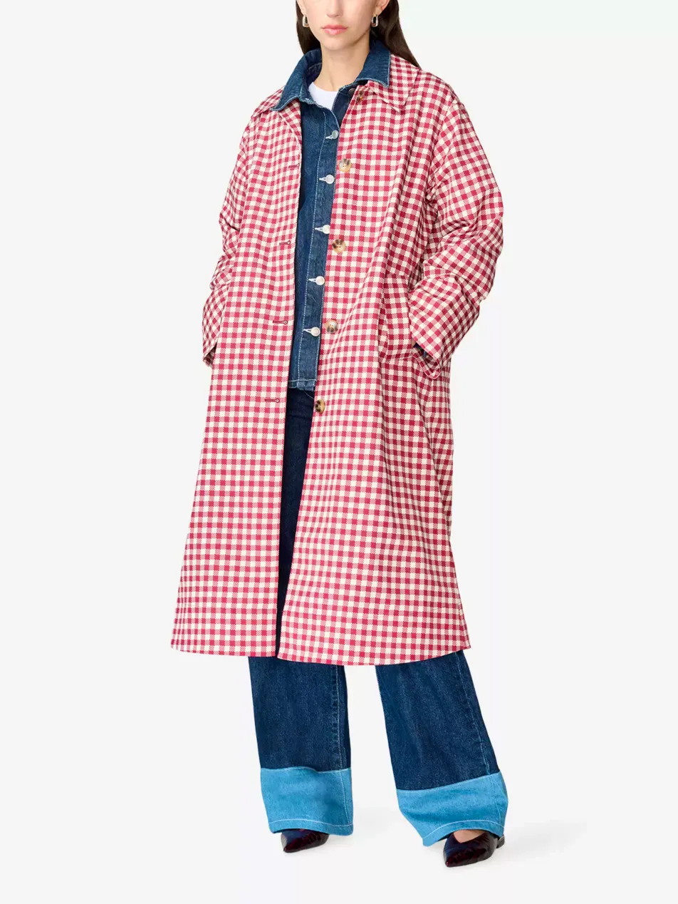 Omnes Charleston Gingham Woven Trench Coat, £120