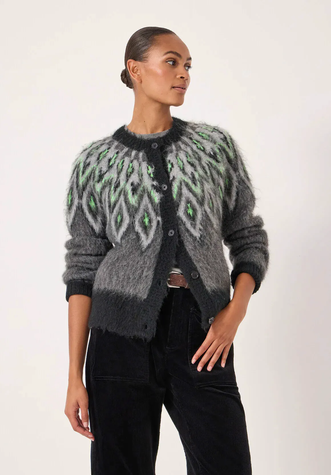 Hush Brushed Fair Isle Cardigan, £112