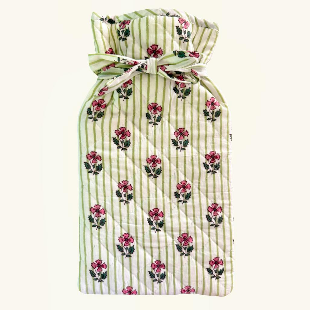So Souk Green Striped Bloom Hot Water Bottle, £36