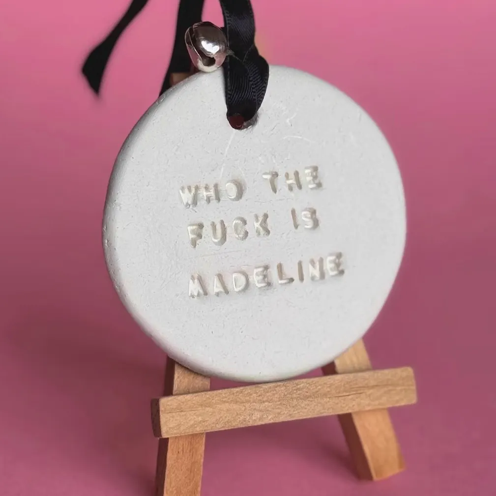 Etsy Lily Allen ‘Who Is Madeline’ Handmade Clay Christmas Baubles, £6