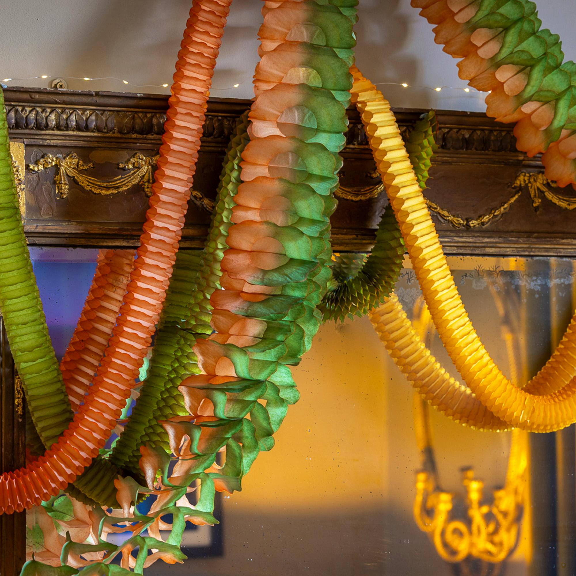 Sarah Raven Amber and Green Paper Garlands Set