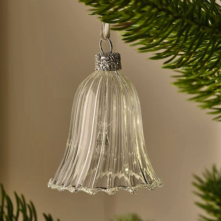 The White Company Glass Glitter Bell