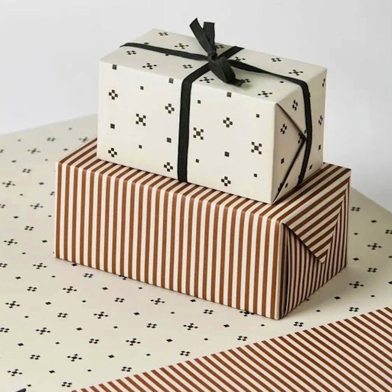Holly & Co Cinnamon Striped Wrapping Paper
