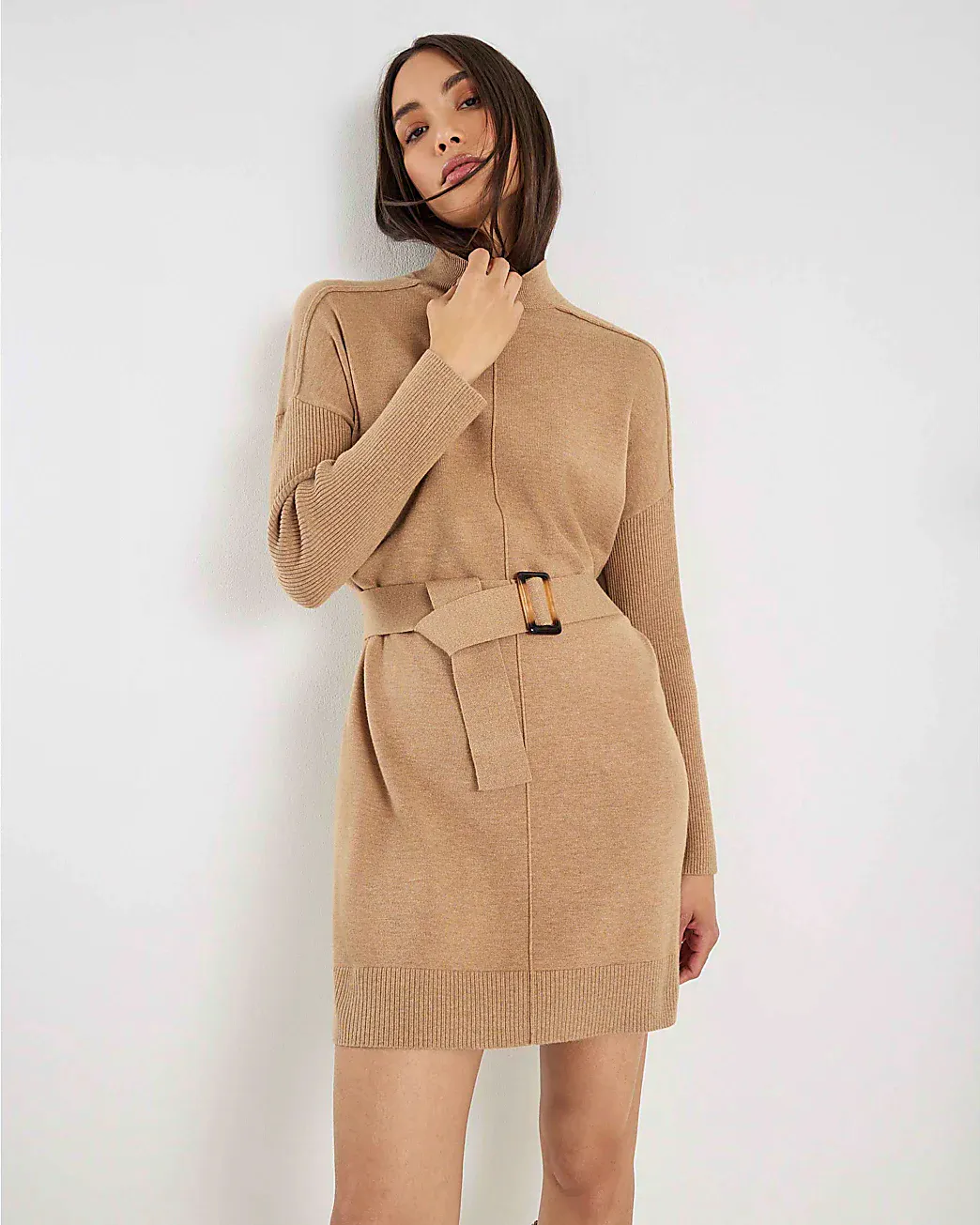 River Island Brown Belted Jumper Dress, £46