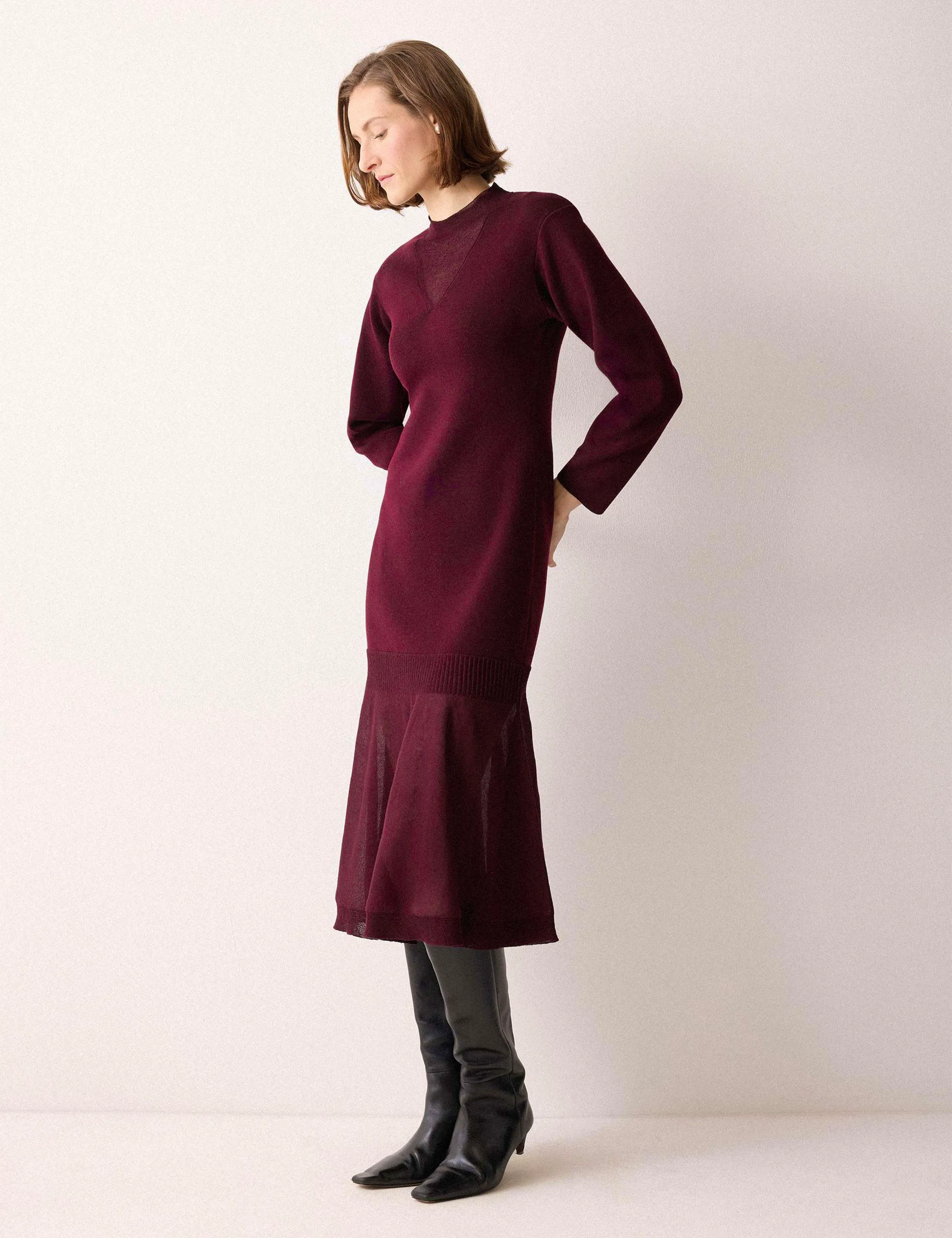 Marks & Spencer Wool Rich Knitted Midi Skater Dress, £132.30