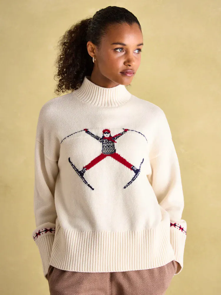 Next Joules, Abigail Cream Intarsia Ski Jumper, Now £41