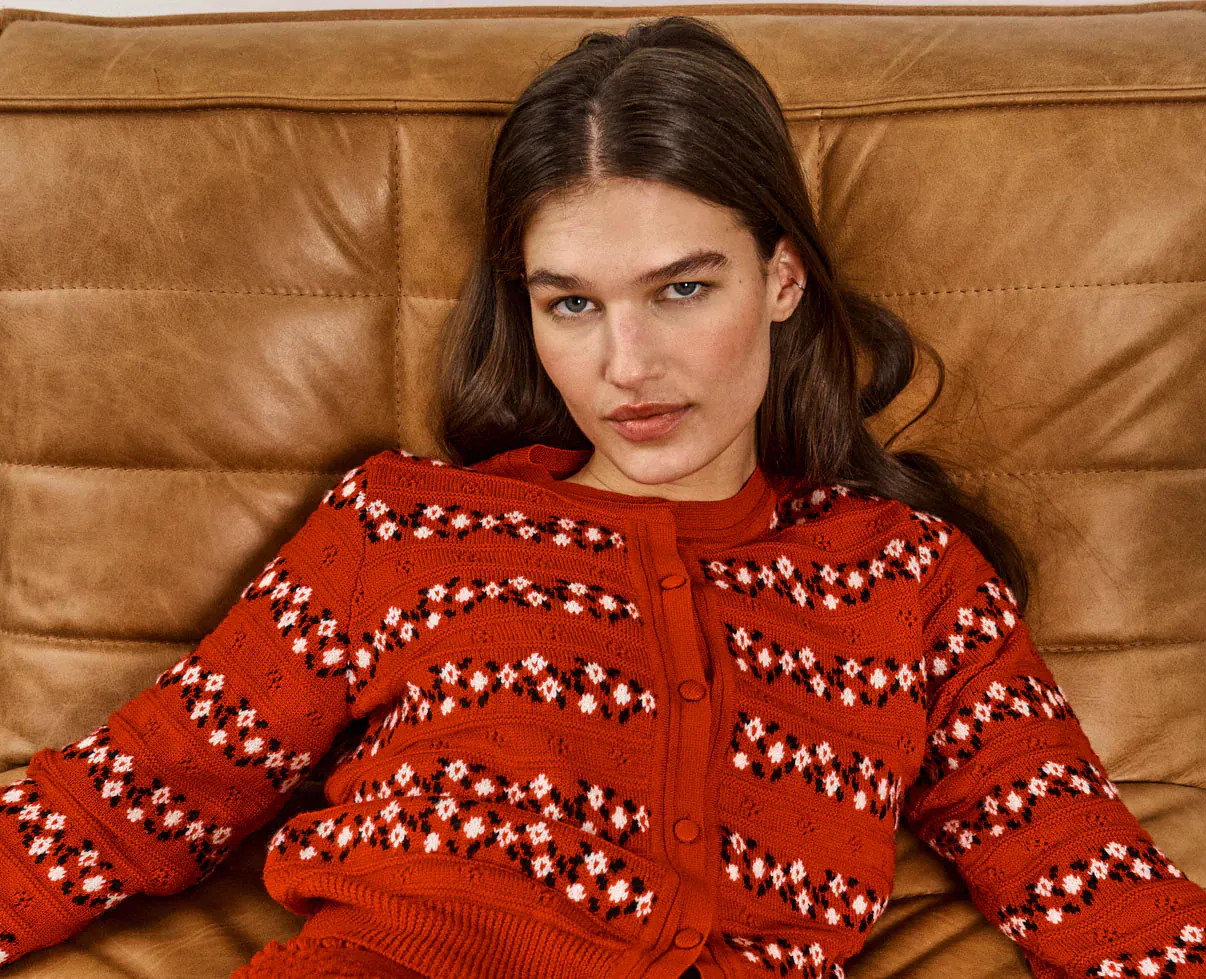 Molli Knitwear Flower Motif Cardigan