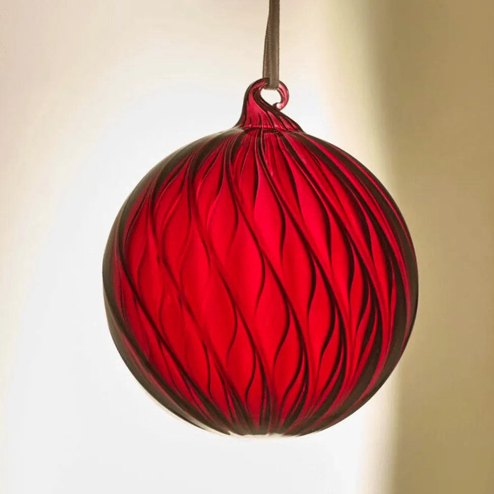 Avery Large Glass Bauble, Merlot - Set of 3 £27