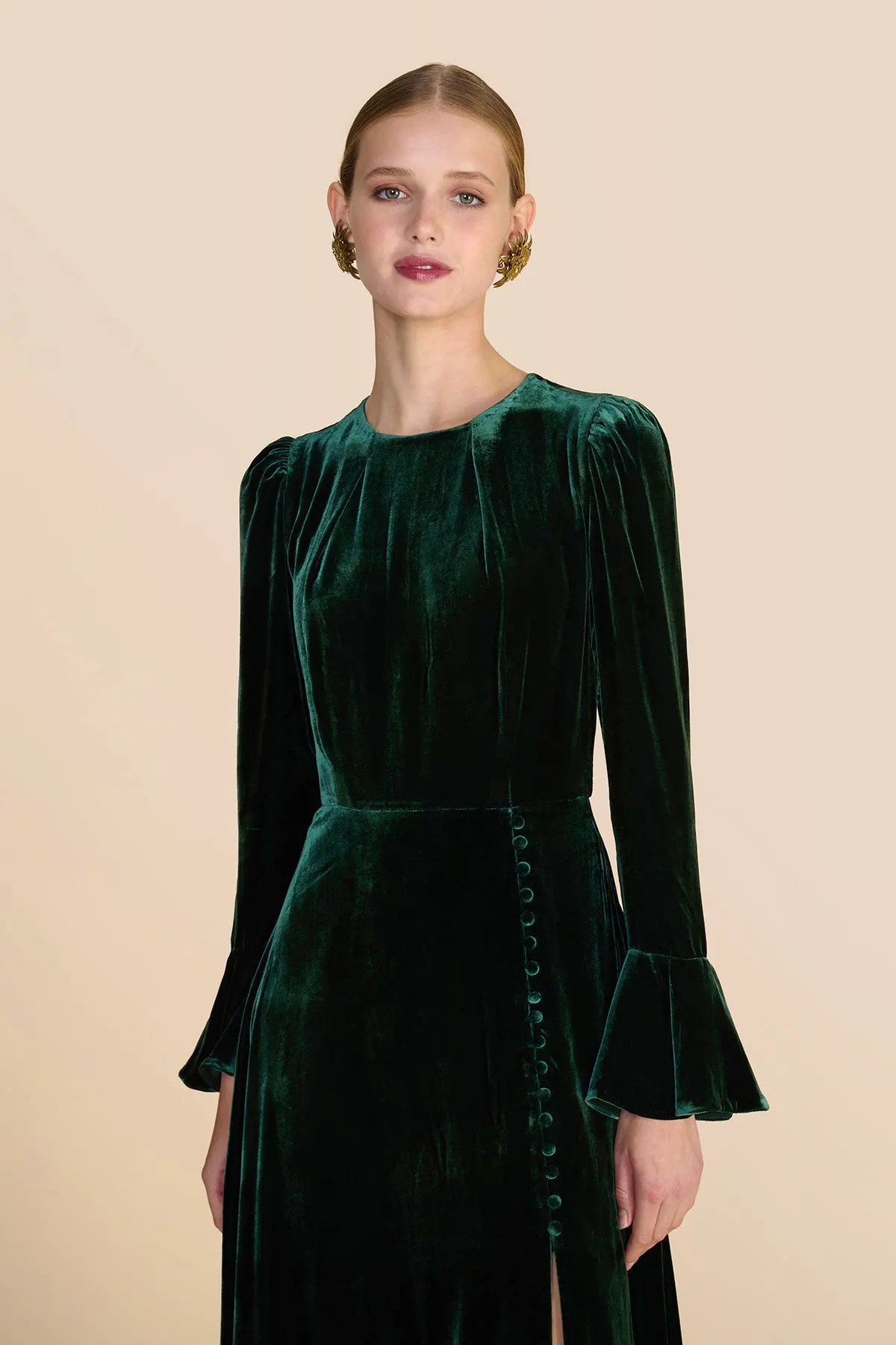 Beulah London Yahvi Evergreen Velvet Dress, £625