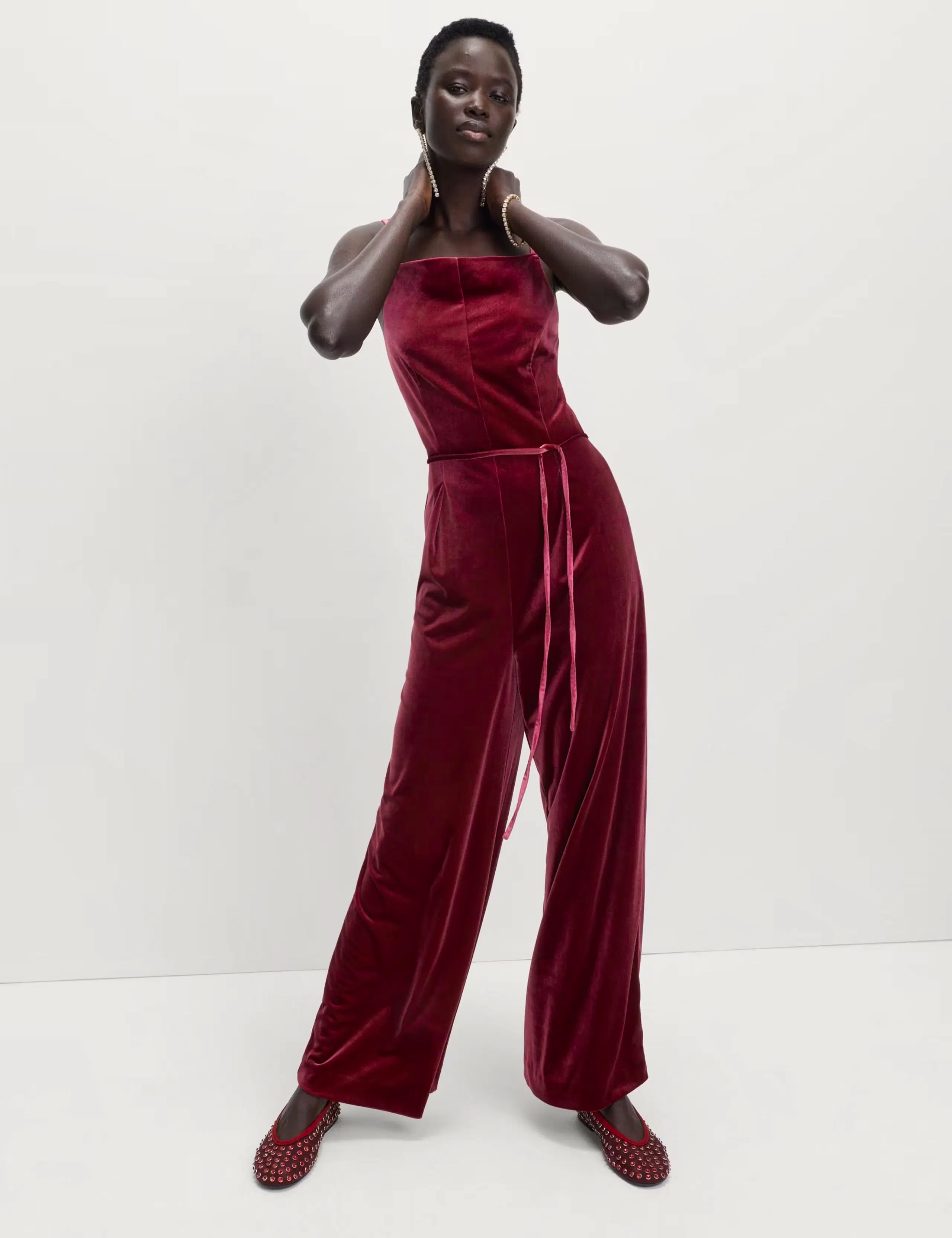 M&S Velvet Square Neck Jumpsuit, £55