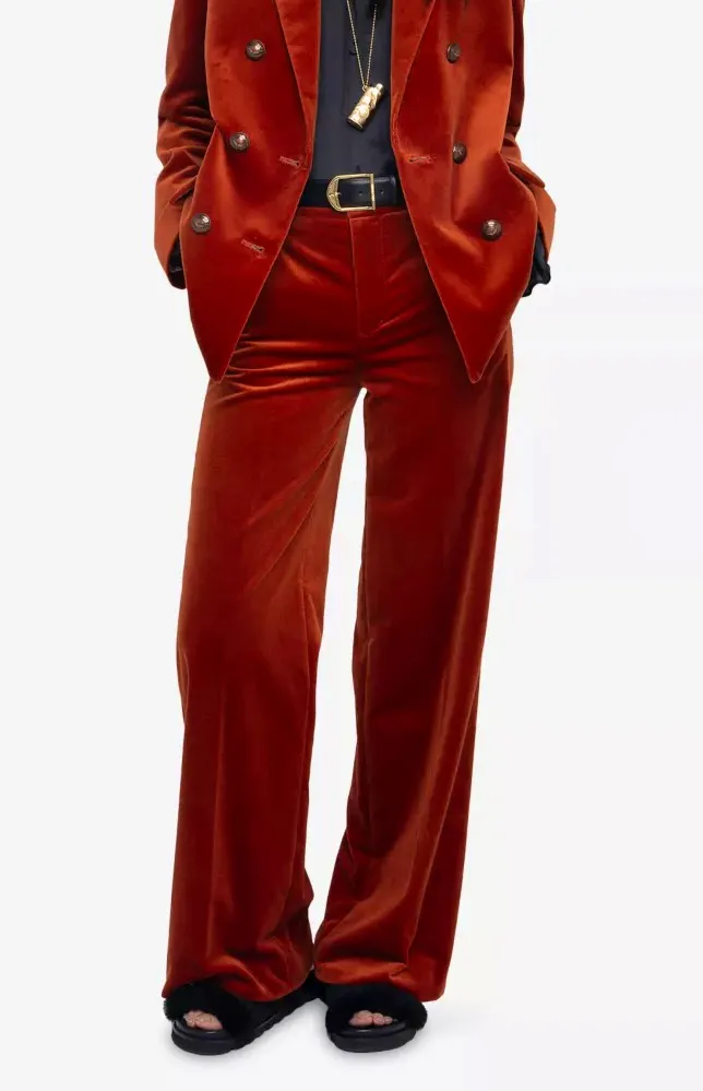 Zadig & Voltaire Panol Wide-Leg Cotton-Velvet Trousers, £227