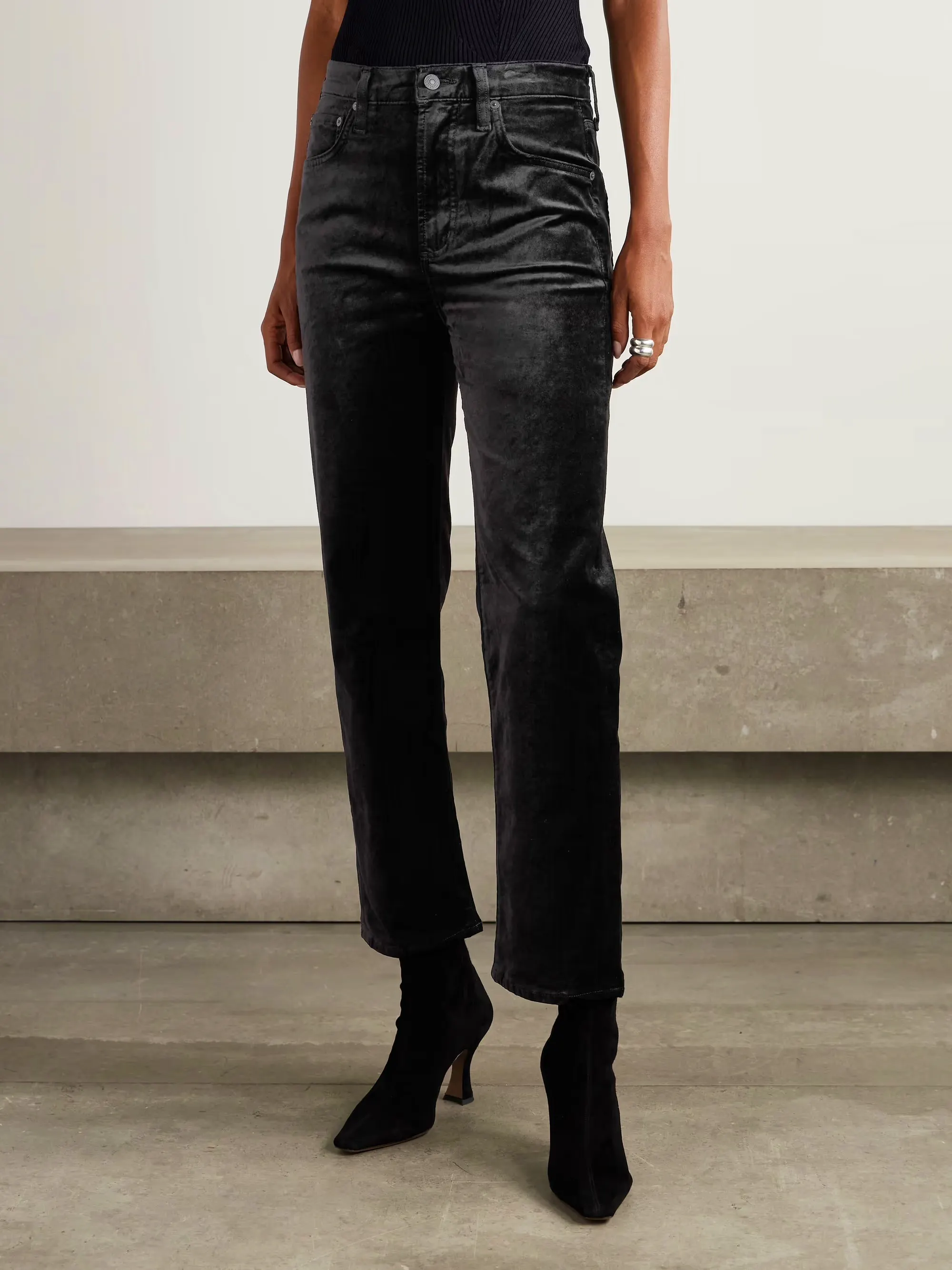 Citizens of Humanity Delfina Cotton-Blend Velvet Straight-Leg Pants, £310
