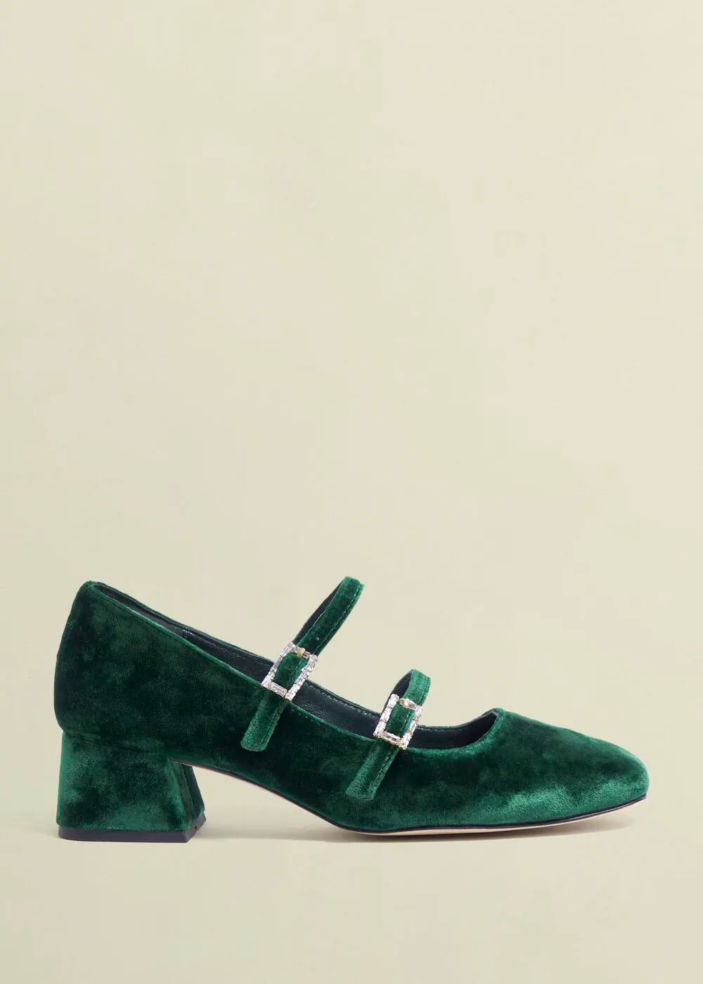 Hobbs Rosaleen Velvet Heeled Mary Janes