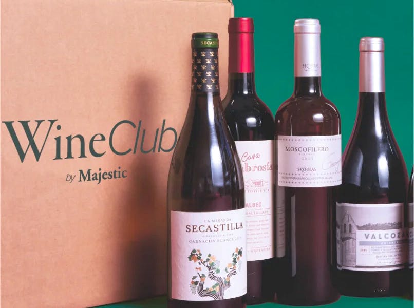 Majestic Receive a themed case of 12 exclusive wines chosen from across the globe, four times a year. Each case includes wine notes, producers' stories and paired recipes. From £99 a case.