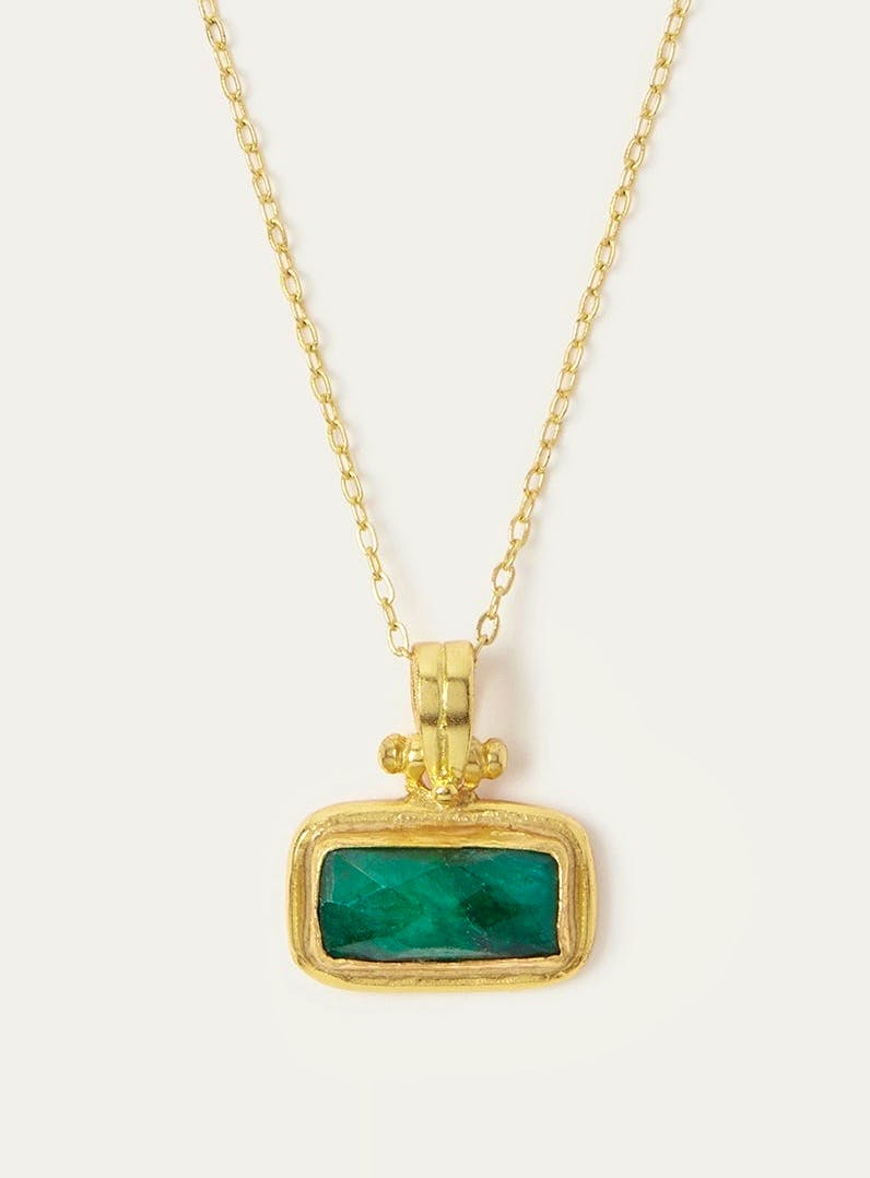 Ottoman Hands Noa Emerald Pendant Necklace