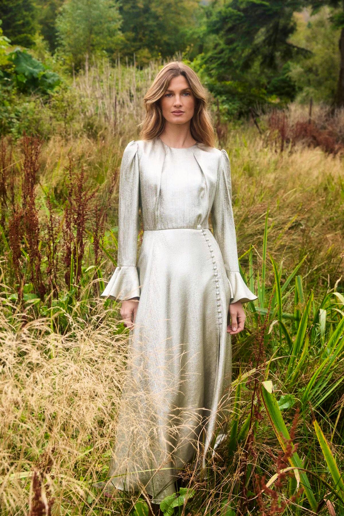 Yahvi Oyster Long Dress