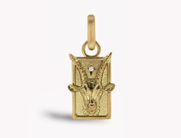 Zodiac Diamond Capricorn Pendant Charm In 18ct Yellow Gold