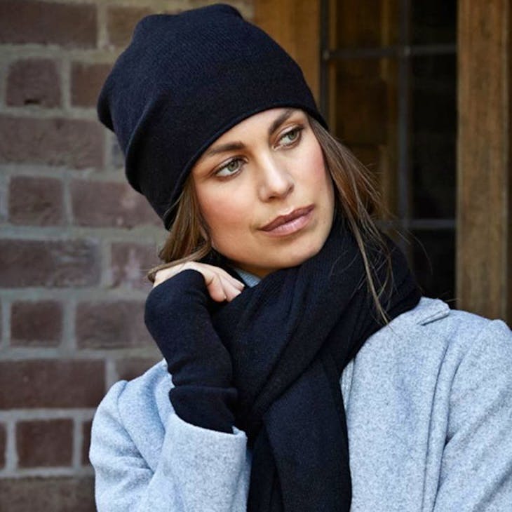 Wolf & Badger Cashmere Black Beanie, £45