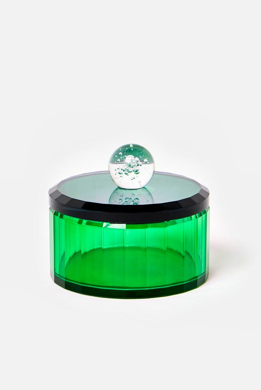 Green & Black Glass Trinket Box £9.50 (Was £22.50)