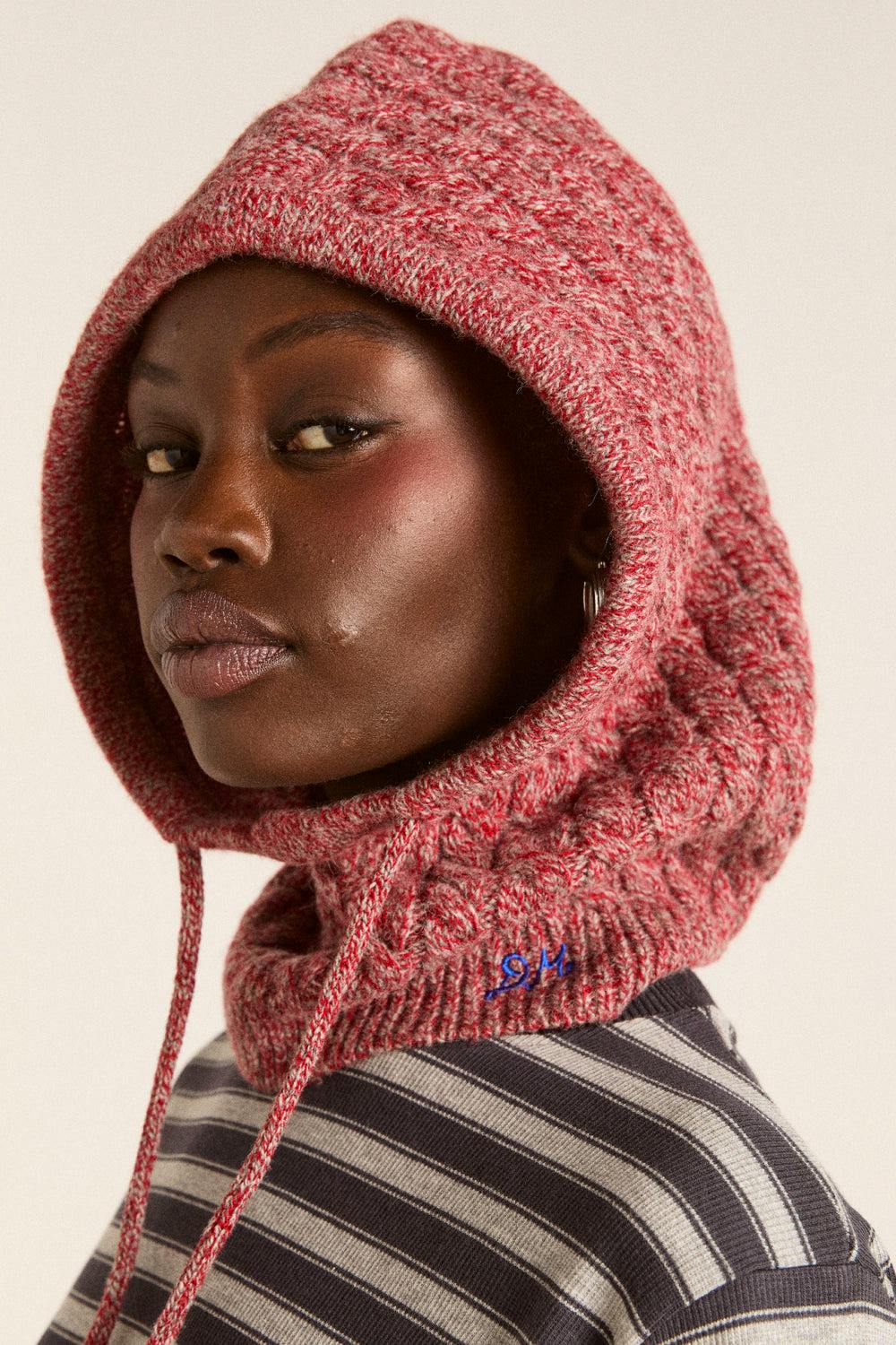 Tie Front Hood In Mixed Yarn £24 (Was £45)