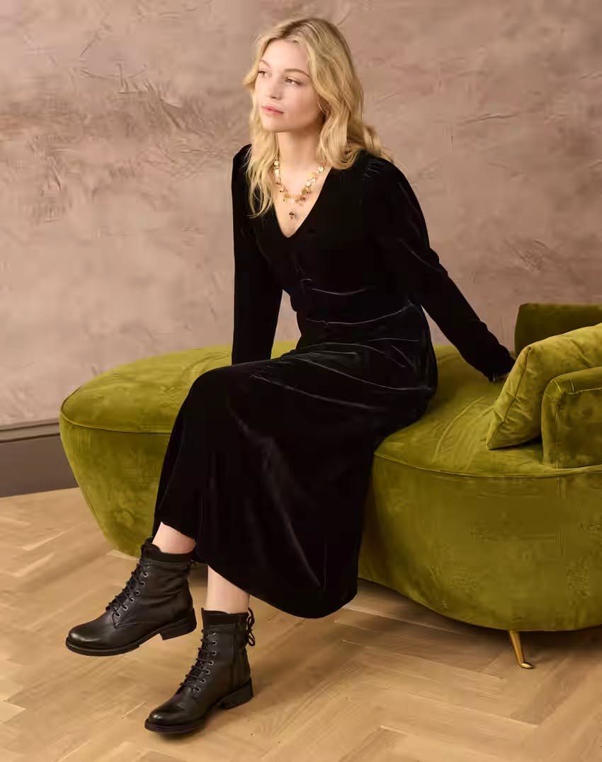 Silk Velvet Ruched Dress £125 (Was £395)