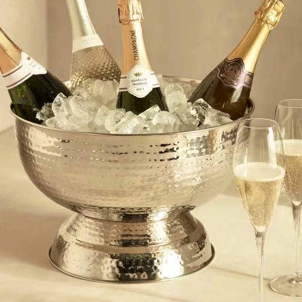 John Lewis Large Hammered Stainless Steel Wine/Champagne Bucket, £45