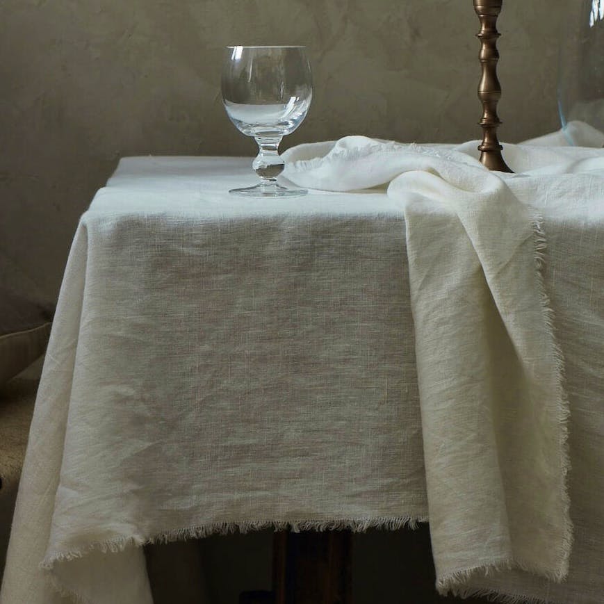 Layered Lounge Antique White Tablecloth, £100 (Was £125)