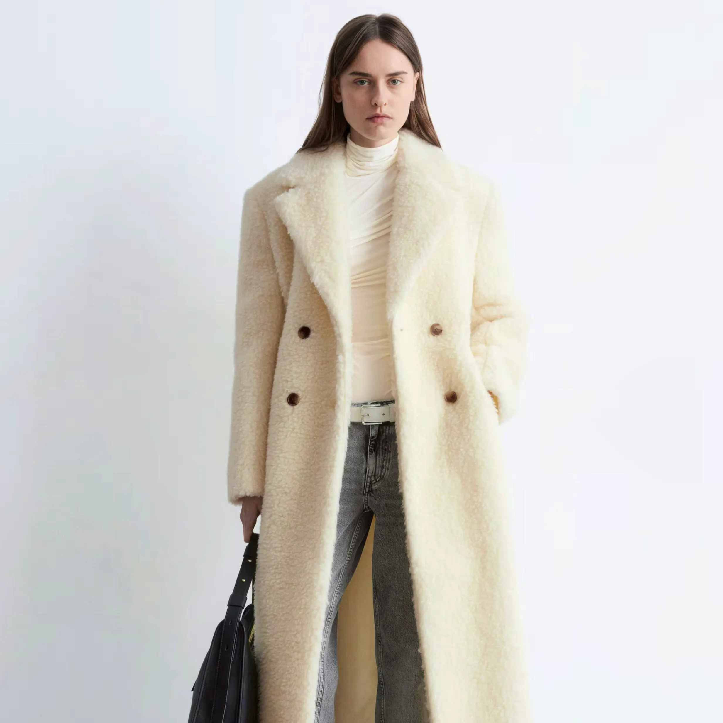 & Other Stories Wool Shearling Maxi Coat, £259