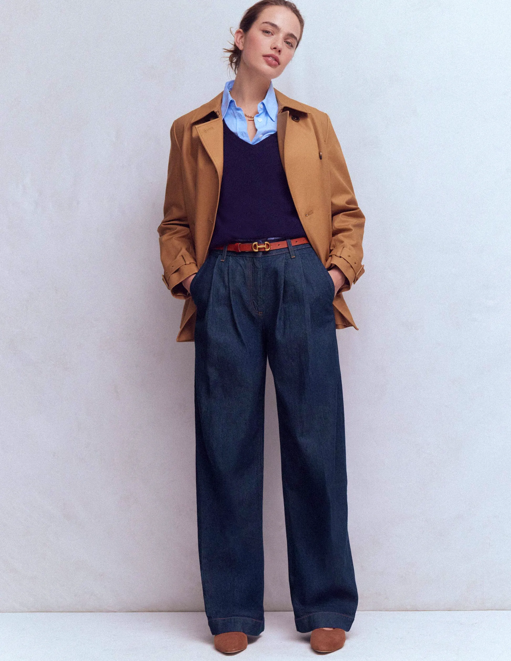 Pleated Wide Leg Jeans £119