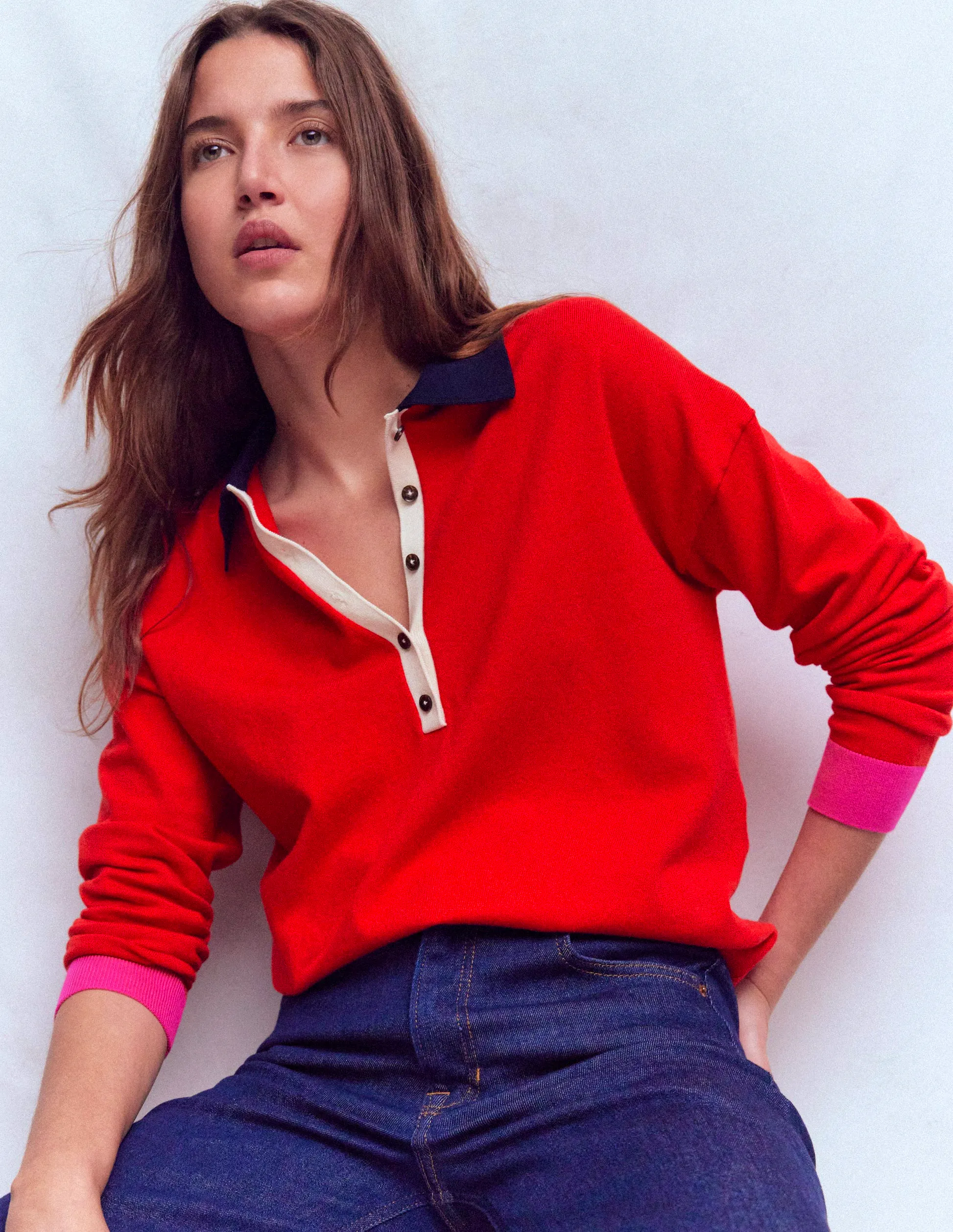 Lara Cotton Henley Jumper £79