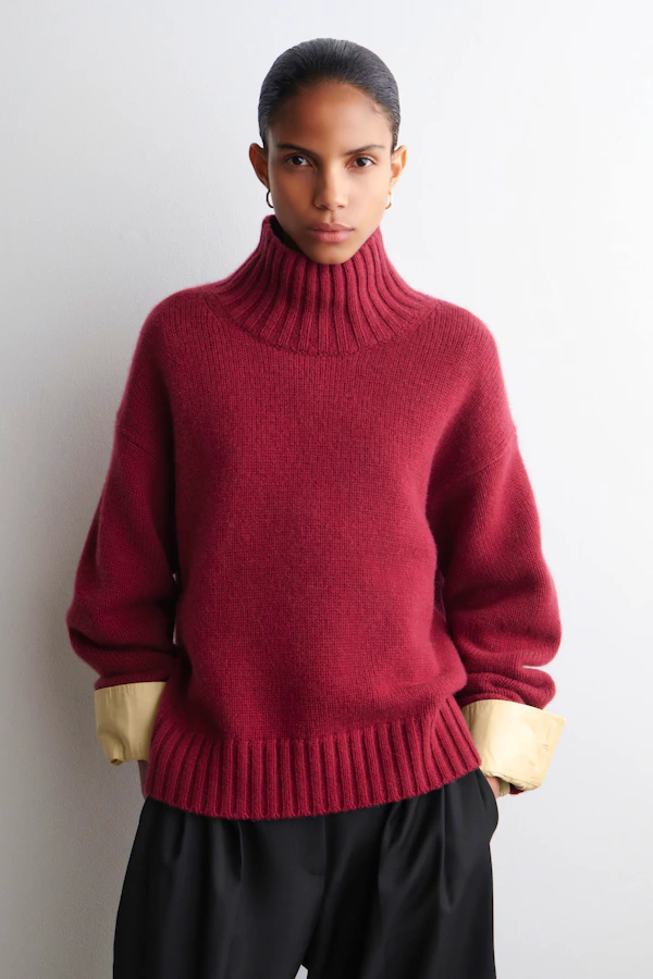 CHUNKY CASHMERE FUNNEL-NECK JUMPER Copy
